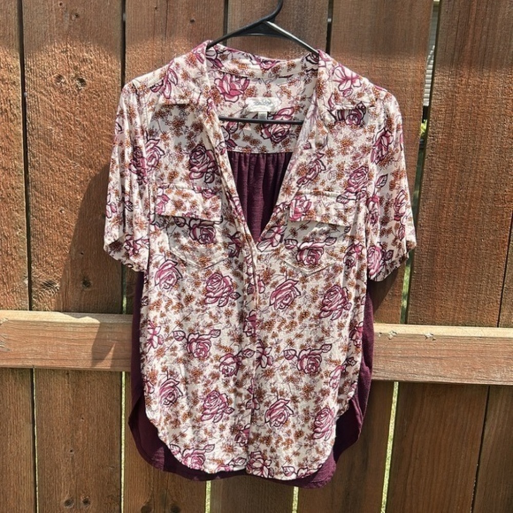 Anthropologie Porridge Floral Button Down Top Size XS